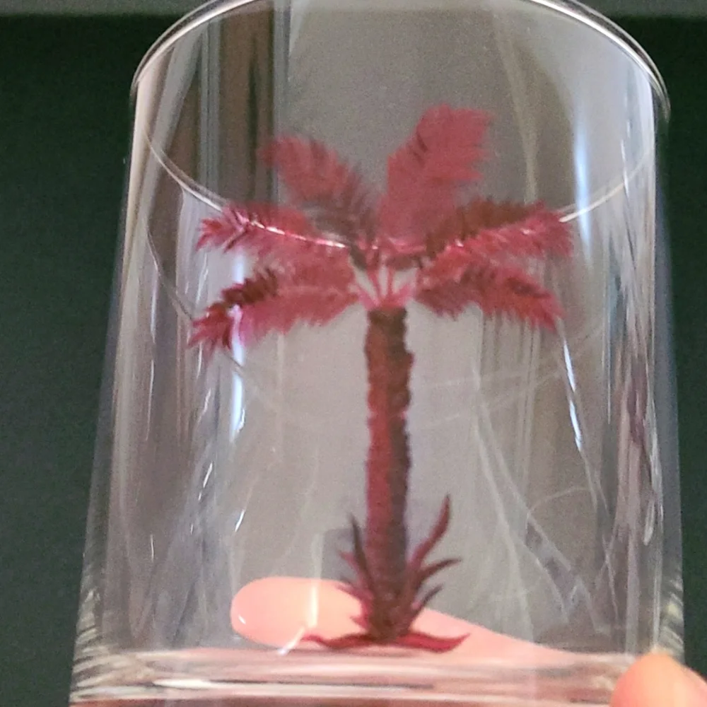 Set of 2 Palm Tree Whiskey Glasses